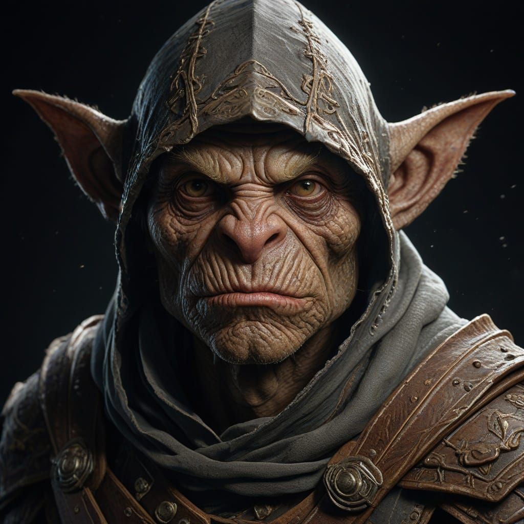 Goblin Warrior in Medieval Armor, Epic Fantasy Portrait