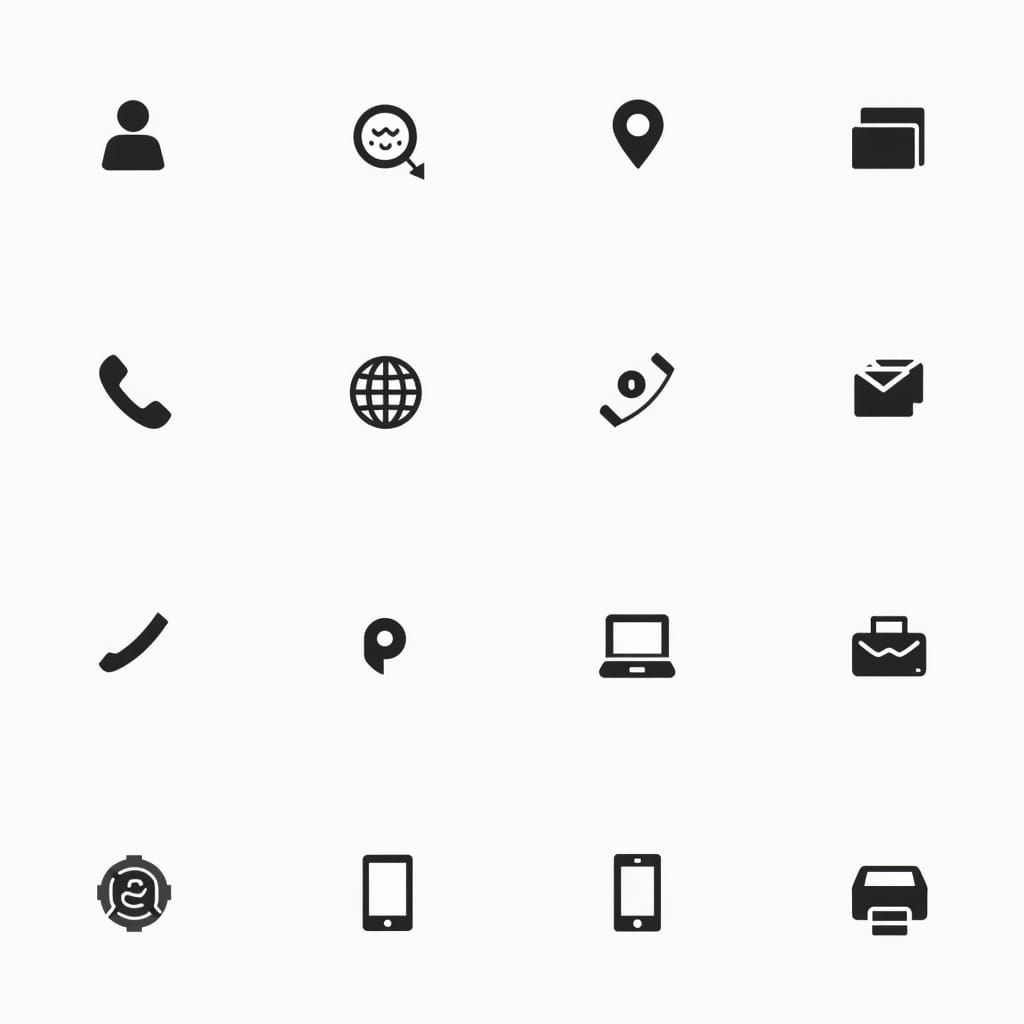 Minimalist Icons in a Modern Grid Layout