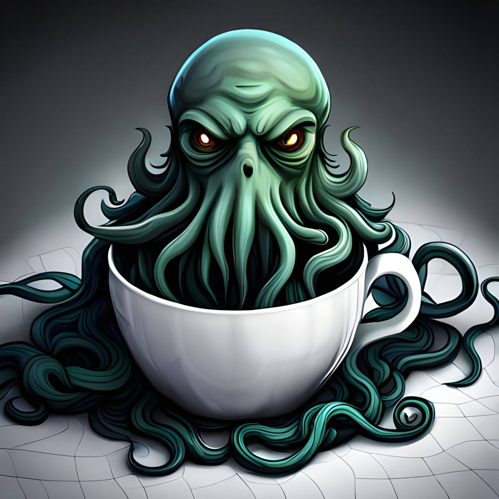 Cthulhu in a Teacup: Hyperdetailed Digital Art