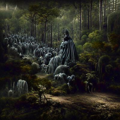 Mysterious Forest: A Dark Art Matte Painting