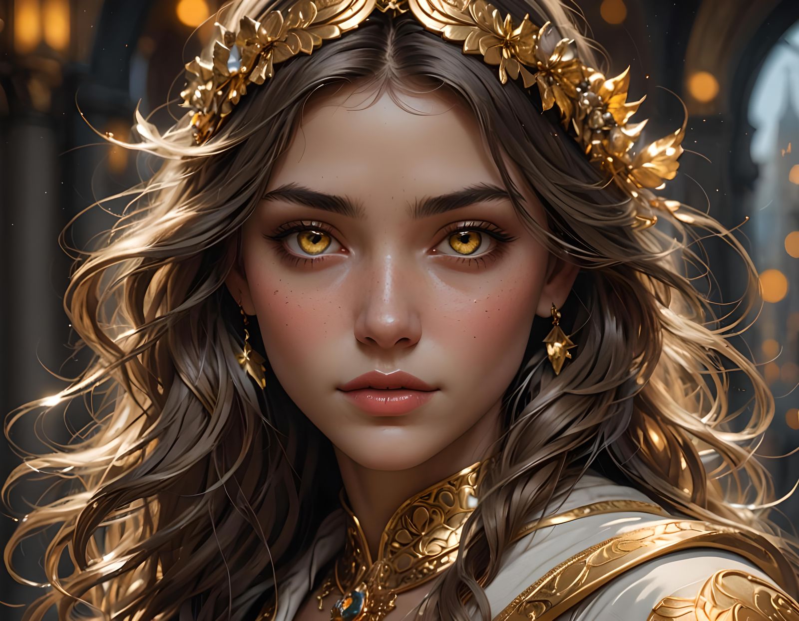 Golden Eyed Girl: Hyperrealistic Portrait in 8k