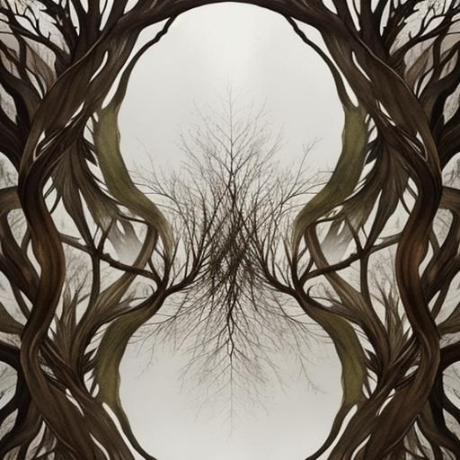 Surreal Root Creature in Double Exposure Cityscape