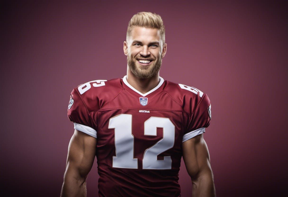 Photorealistic NFL Player with Intense Gaze