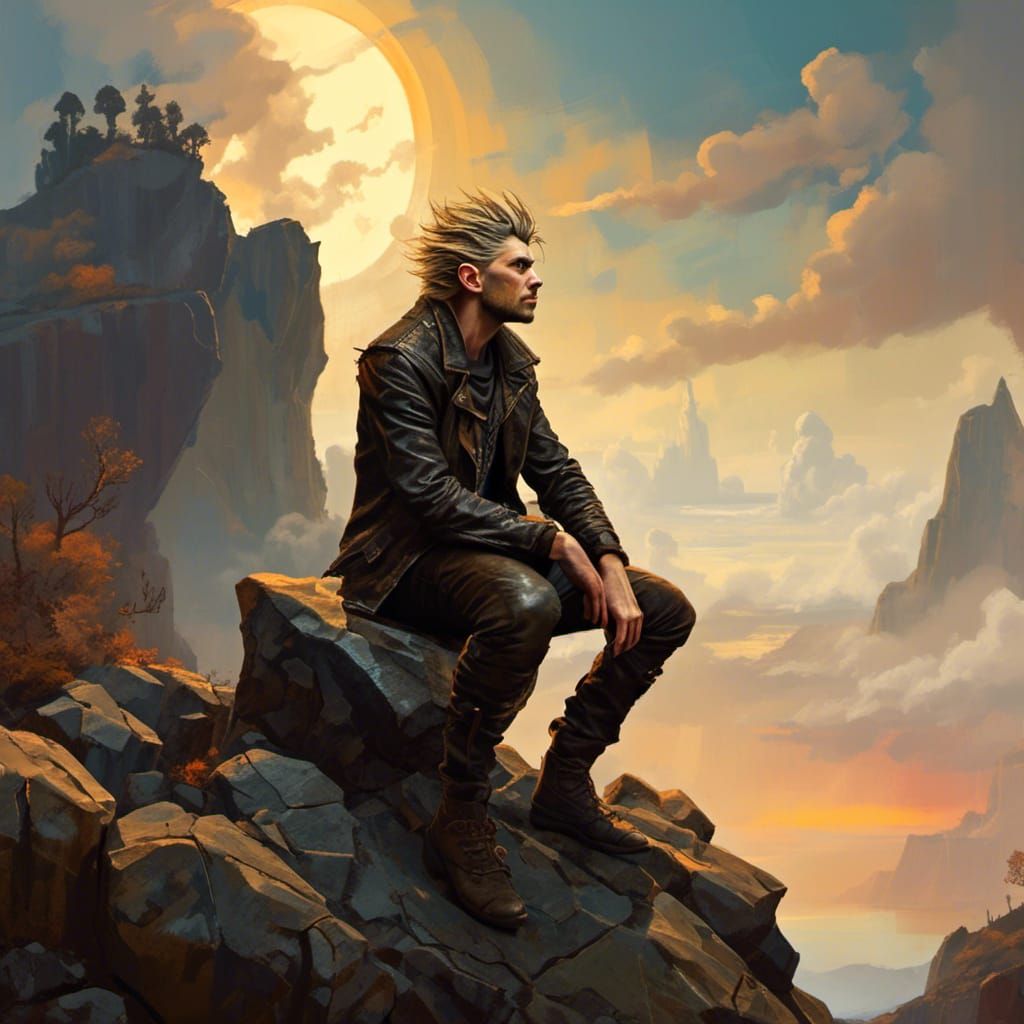 Cliffside Portrait of a Man in Golden Light