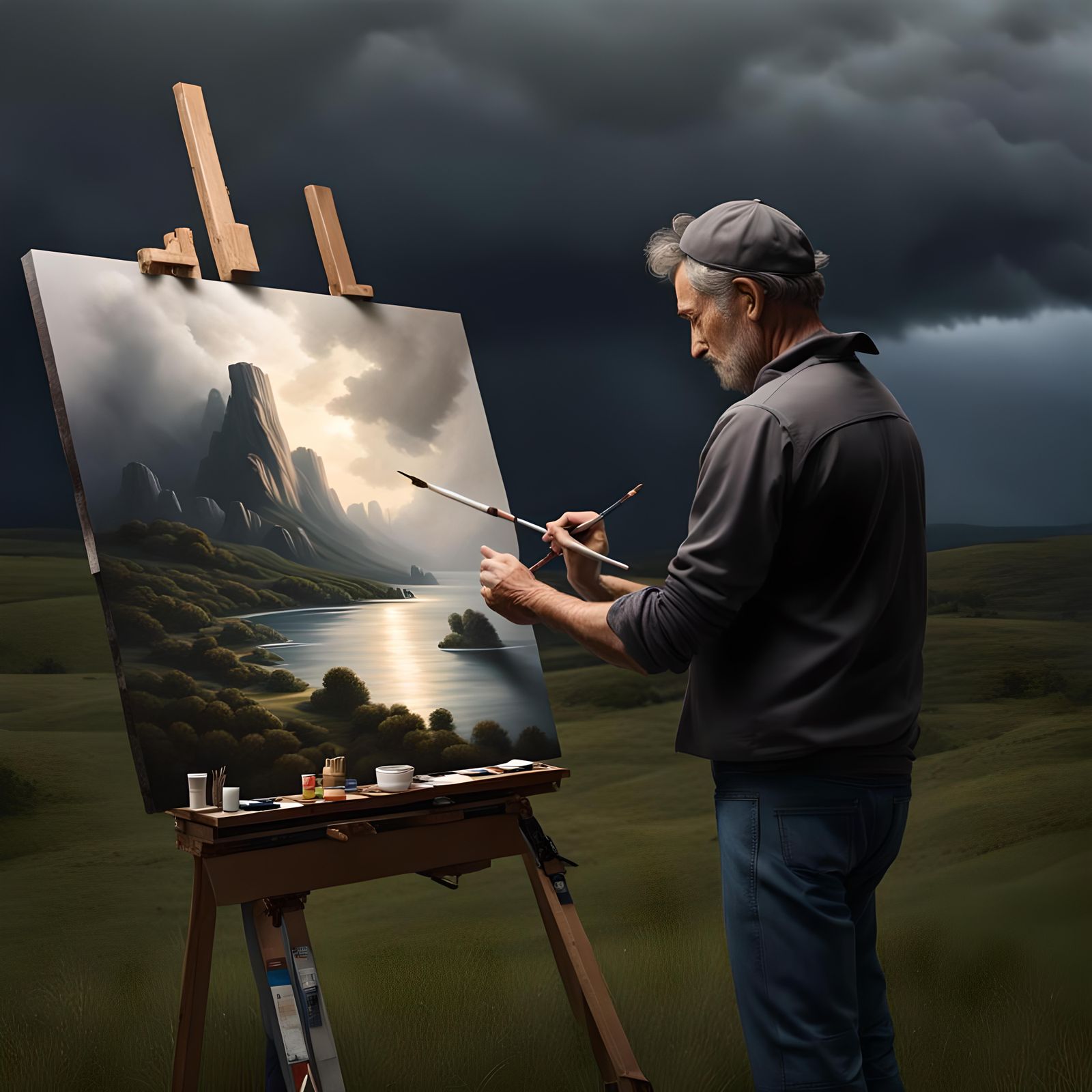 Contrasting Landscapes in Hyperrealistic Painting