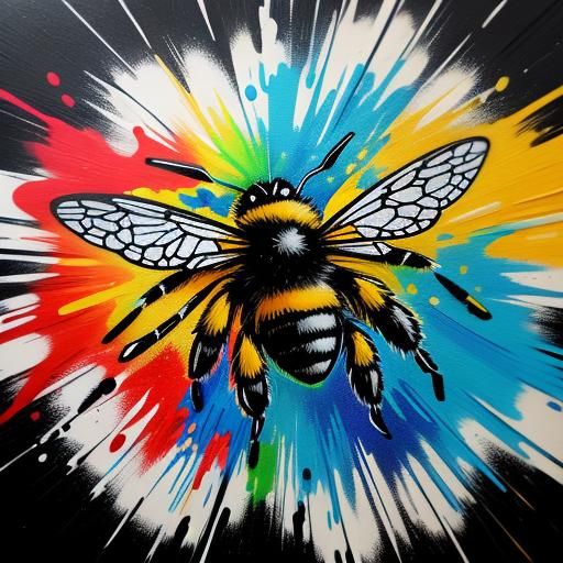 Bees in Graffiti Art Style