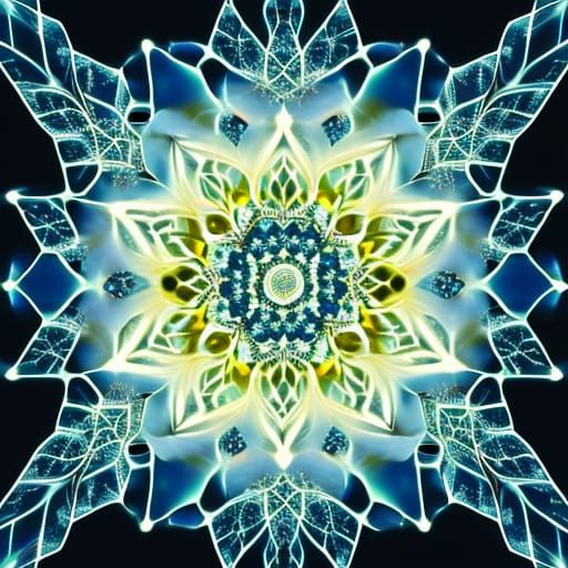 Intricate Rose Snowflake Conceptual Art