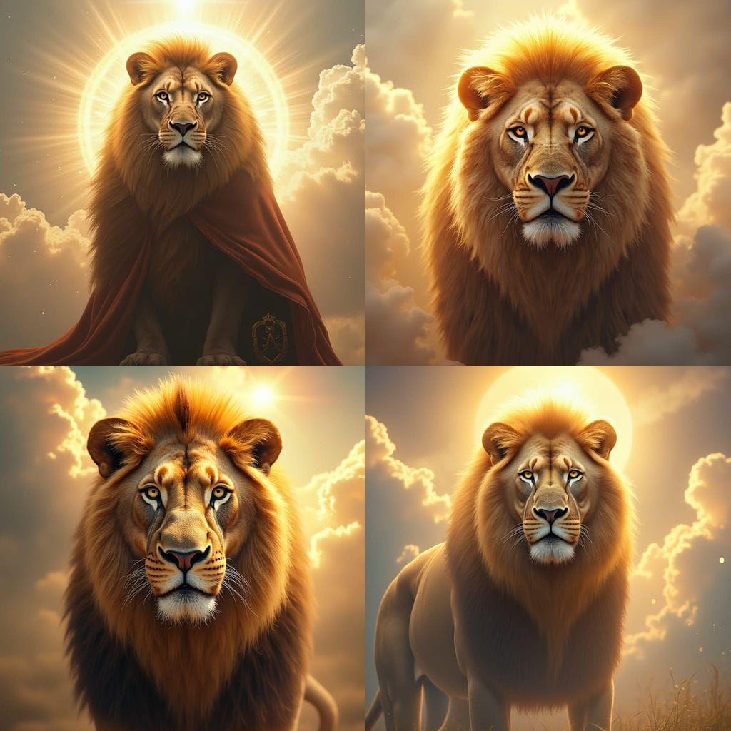 Majestic Lion of Judah in Divine Golden Light