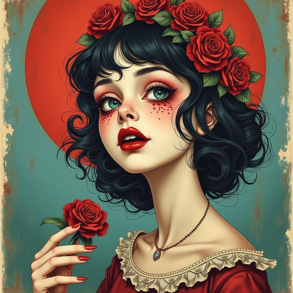 Whimsical Curse in Vintage Color Pencil