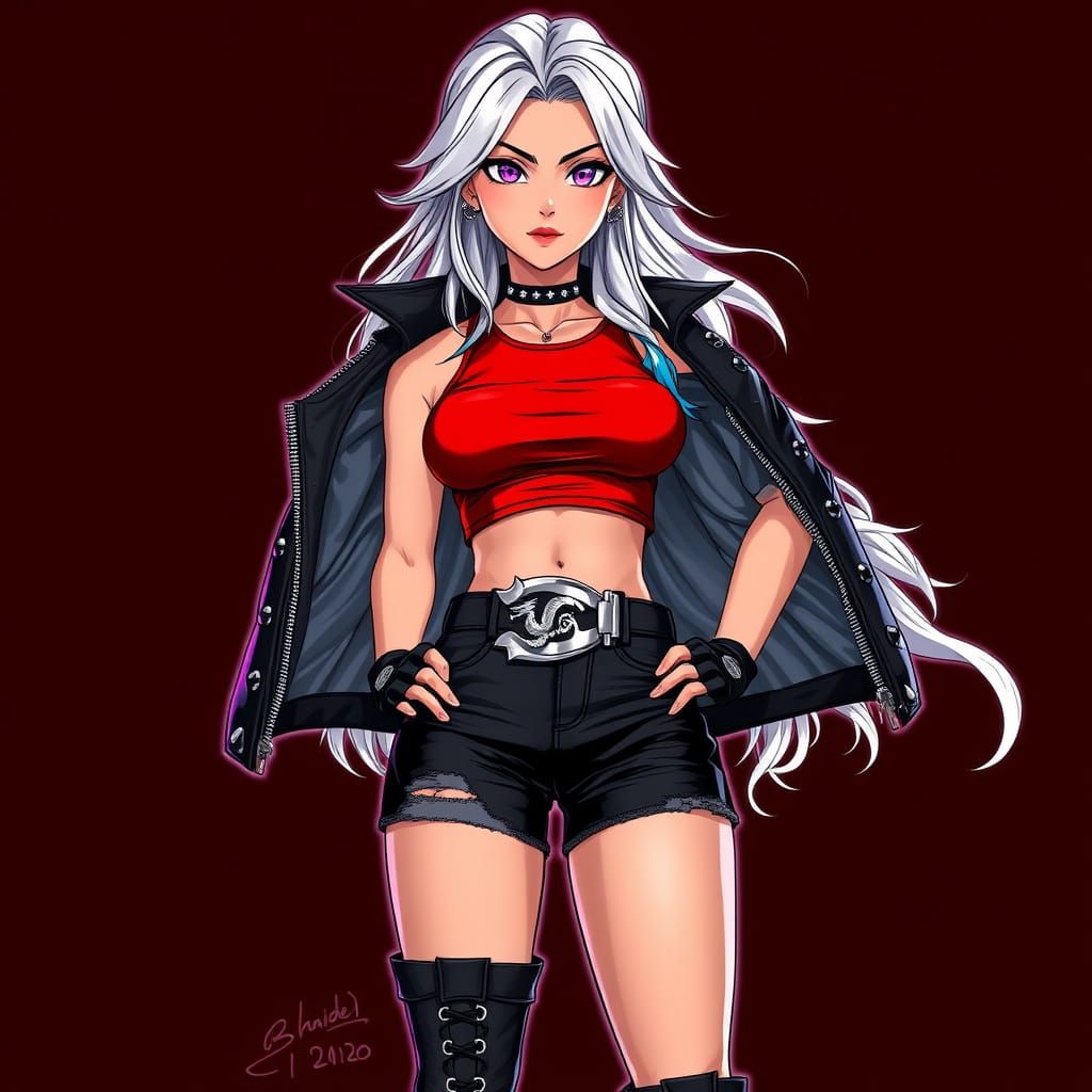 Cyberpunk Goddess Strikes a Powerful Pose