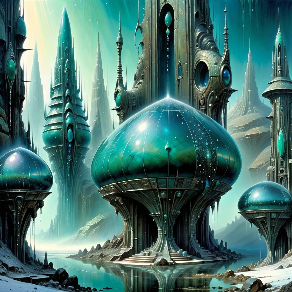 Neo-Andean Cityscape in Divine Fantasy Style