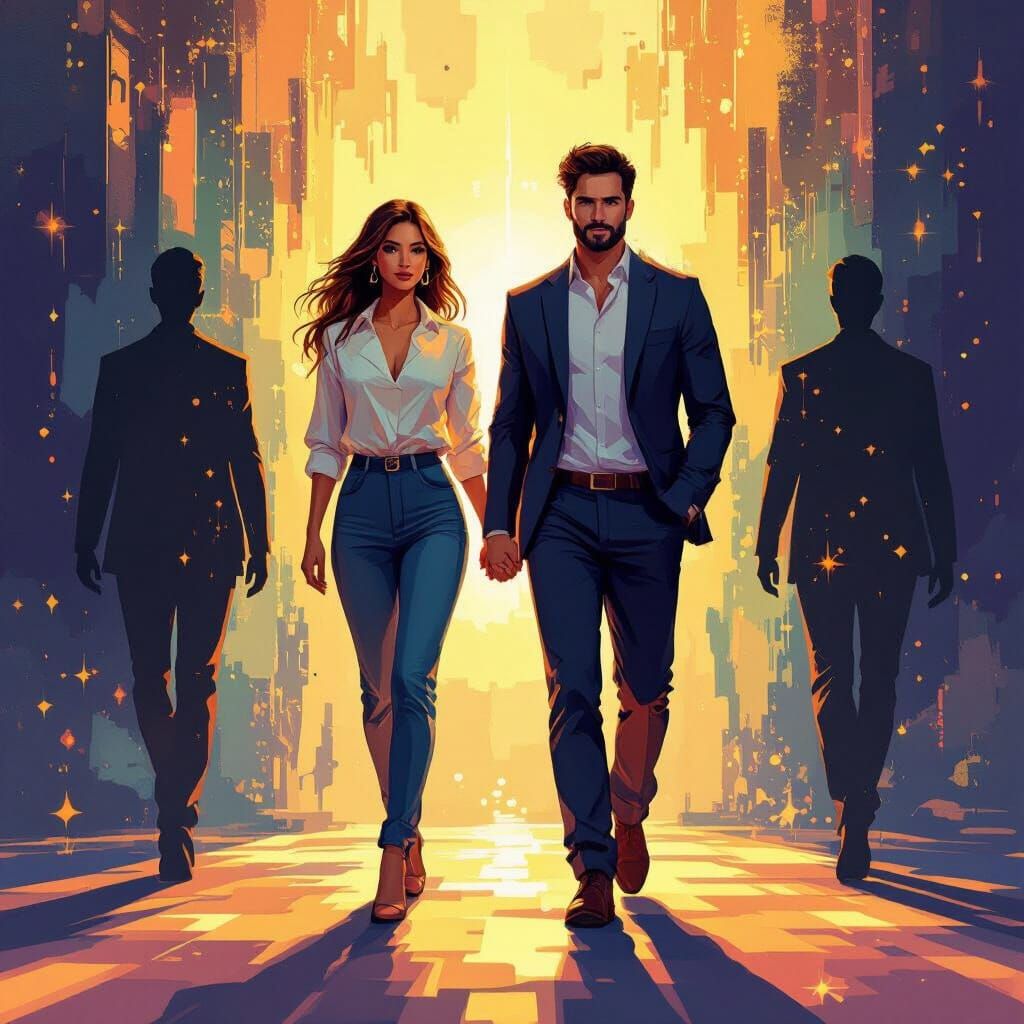 Confident Couple Embraces Self-Worth in Vibrant NFT Art