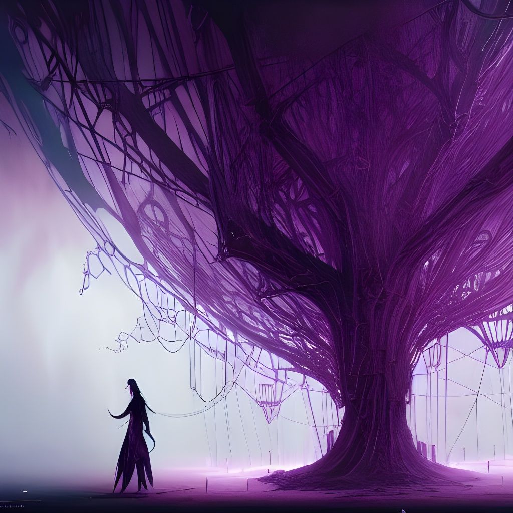 Web of Curses: Dark Fantasy Digital Illustration