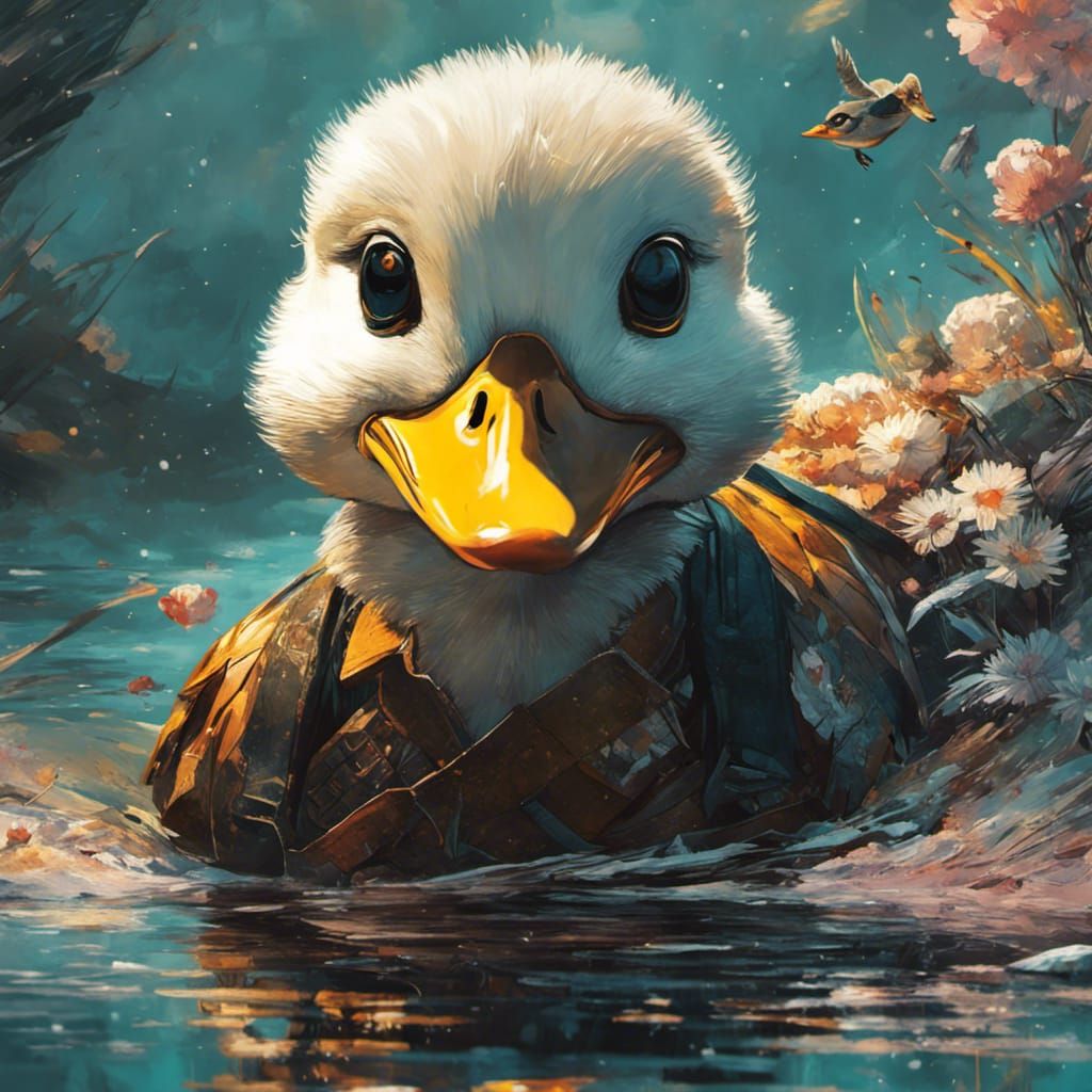 Duck in the Sea: Hyperdetailed Digital Art