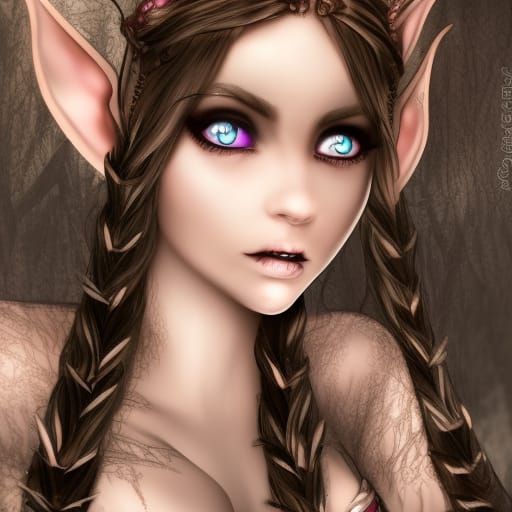 Steampunk Elf Girl Portrait with Intricate Details