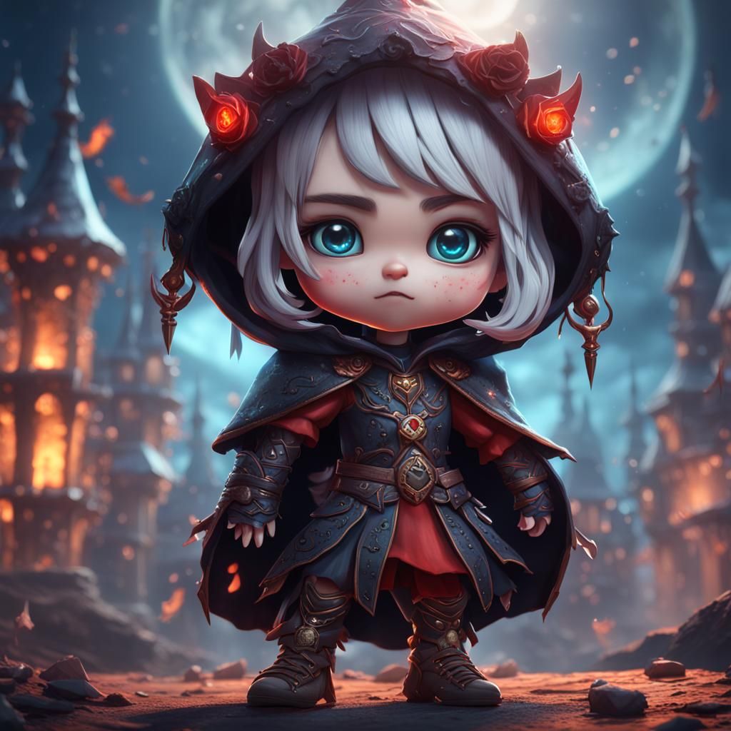Hyperrealistic Chibi Girl as Samara Morgan