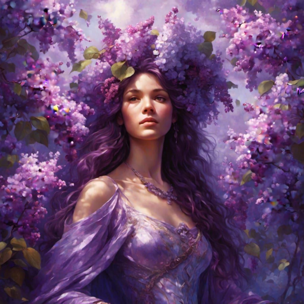 Hyperreal Lilac Princess Portrait