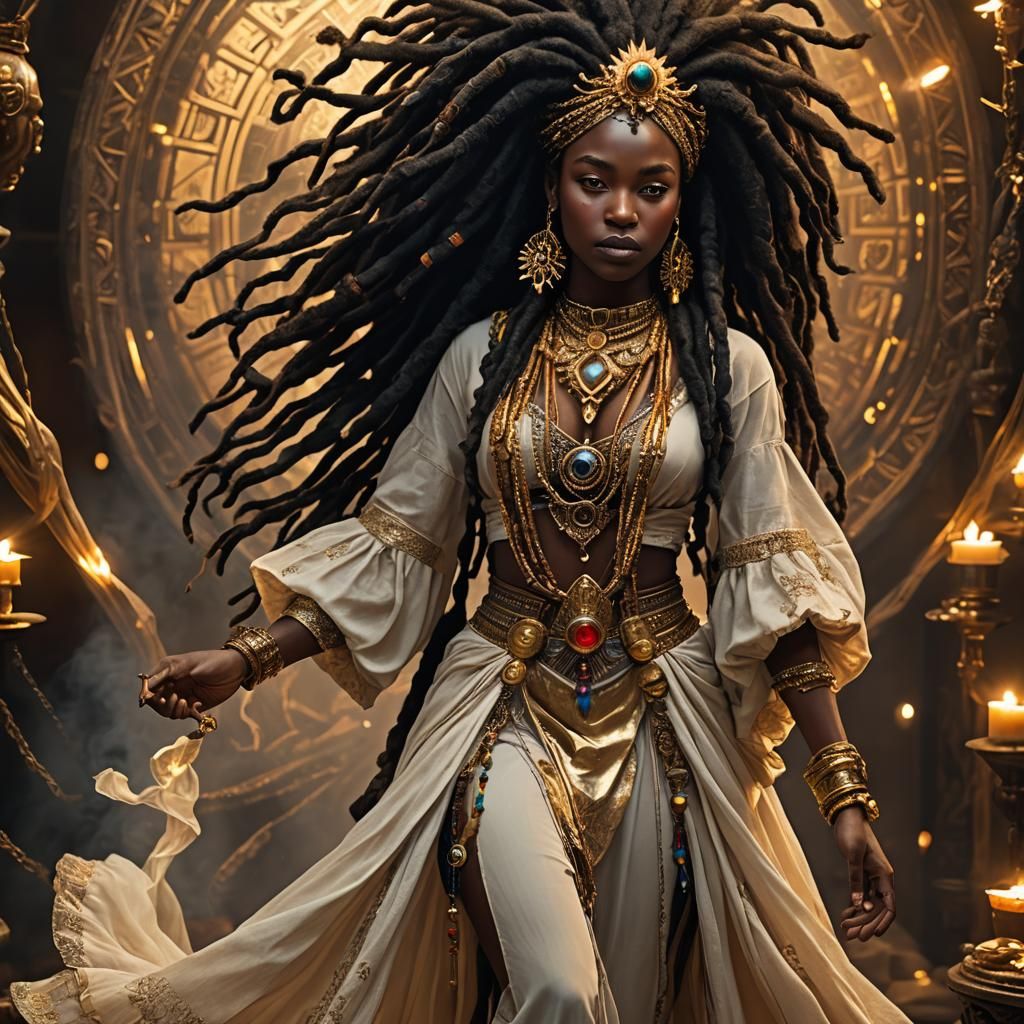 Regal Ebony Queen in Mystic Aura