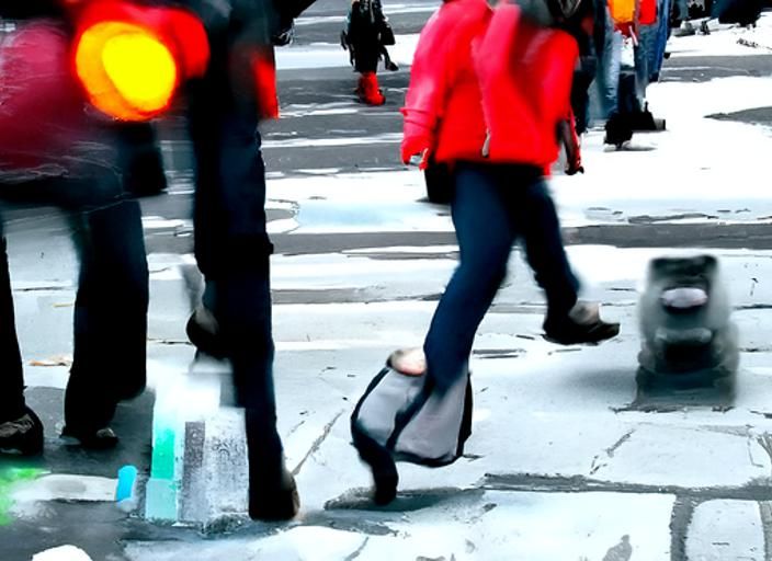 Busy City Sidewalk Scene