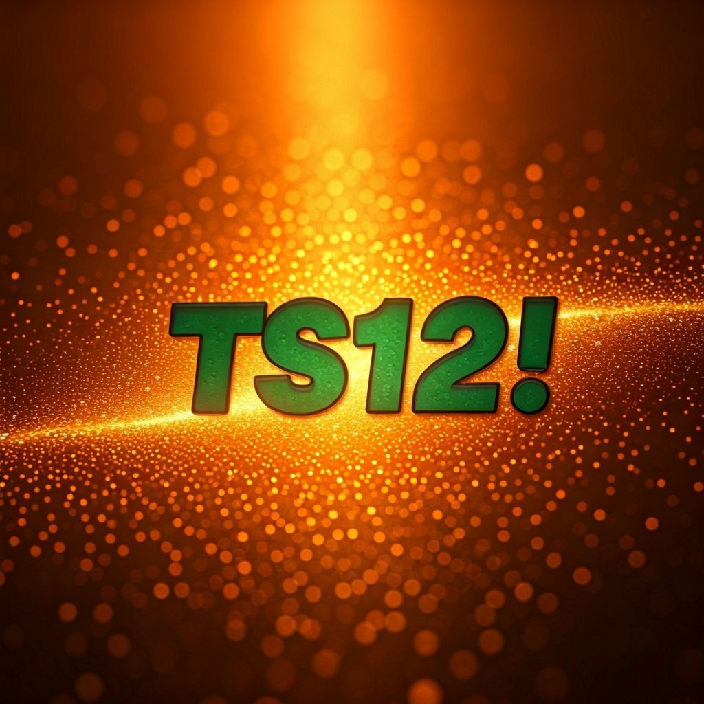 Vibrant Orange Background with Green Letters in Sci-Fi Style
