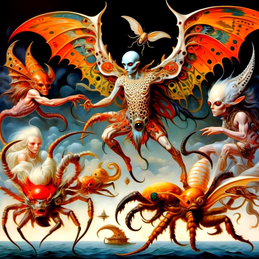 Fantastical Creatures of Dr. Moreau's Island in a Nightmare ...