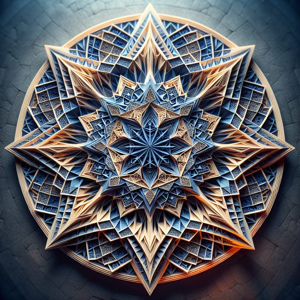 Intricate Origami Mandala with Sacred Geometry