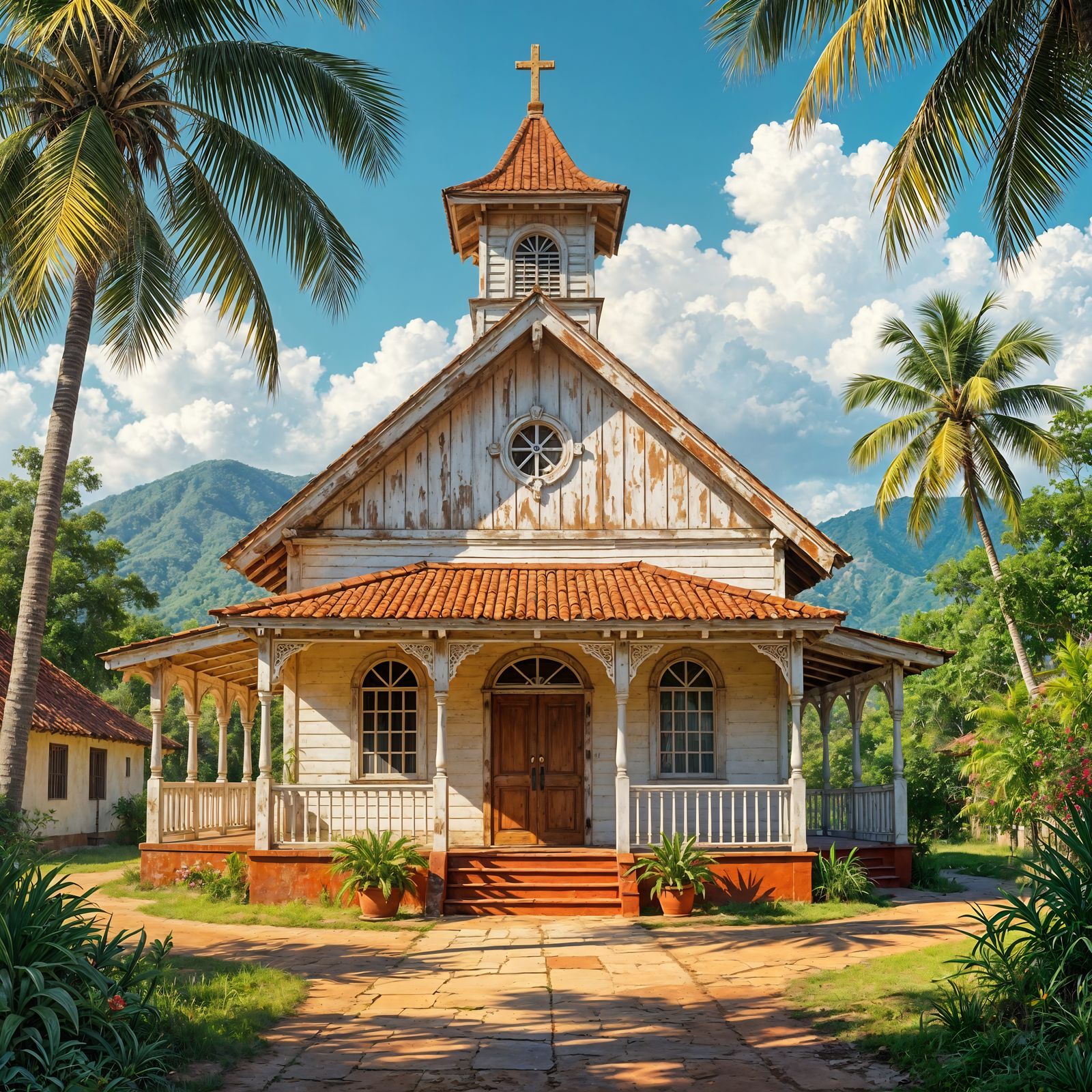 Rustic Jamaican Christian Chapel Digital Art
