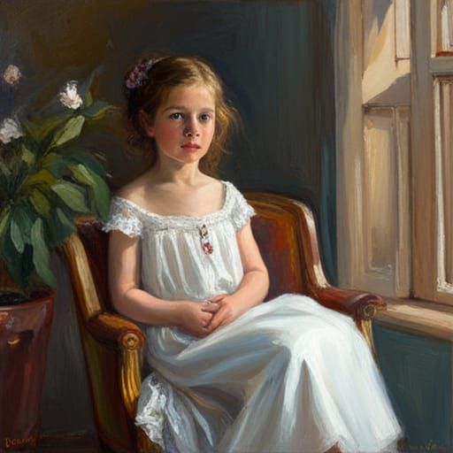 Girl in Ballgown as Oil Painting