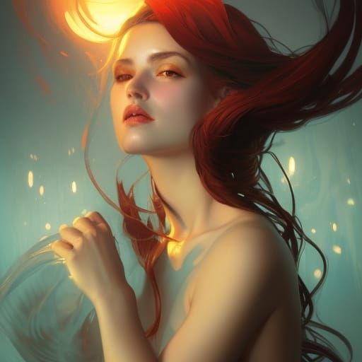 Detailed Siren Portrait in Hyperrealistic Style