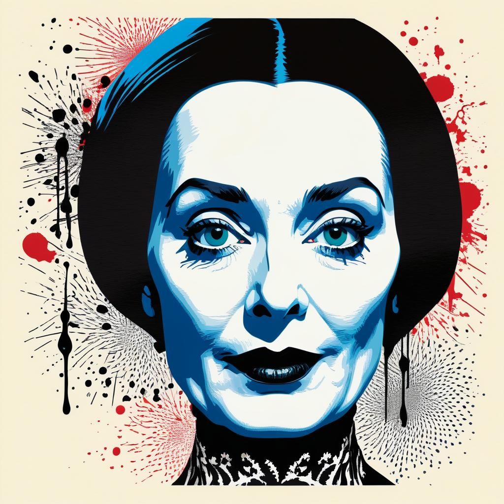 Sinister Gothic Woman in Pop Art Style