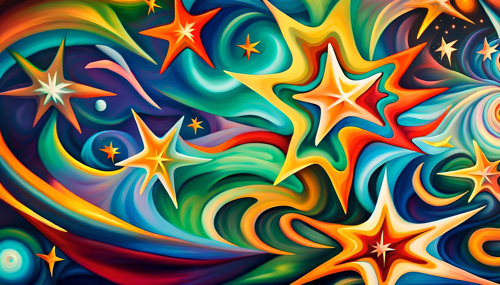 Iridescent Stars in Electro Magnetic Plasma Maelstrom