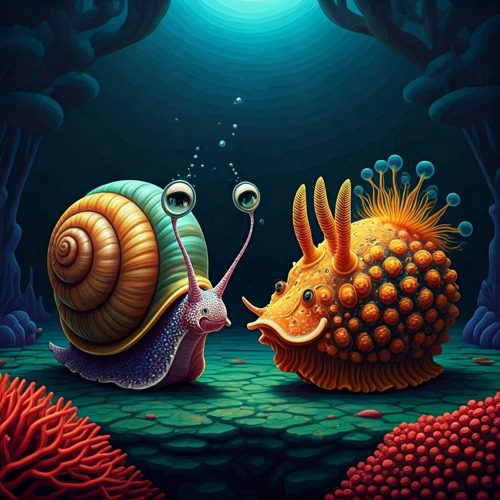 Surreal Snail Meets Nudibranch in Pop Surrealism