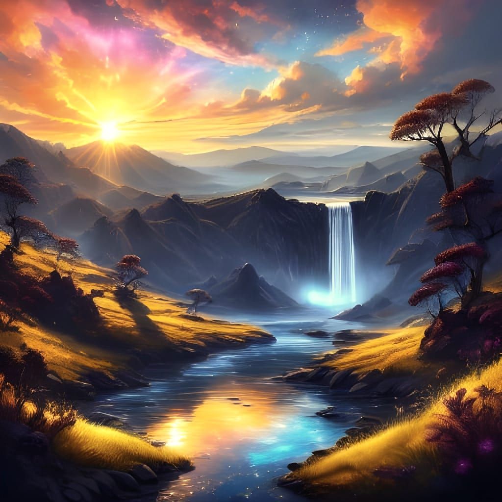 Ethereal Bioluminescent Forest at Dusk