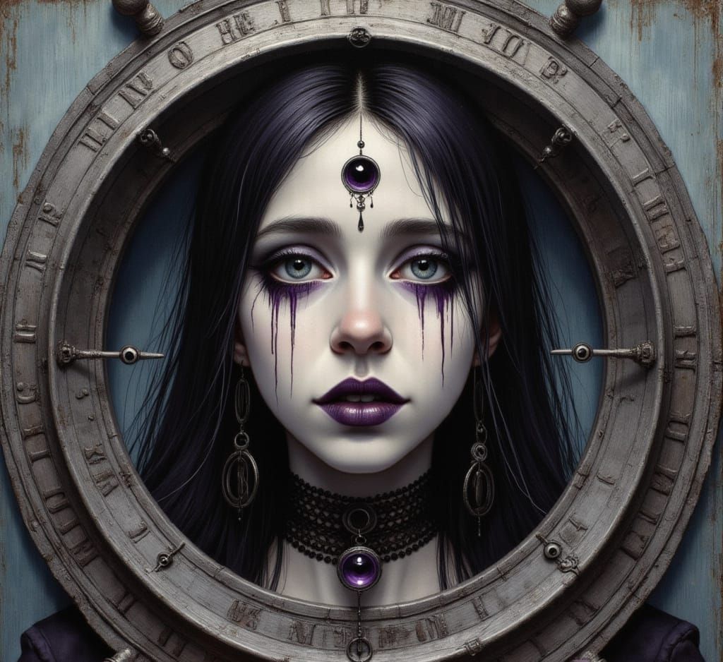 Gothic Woman Crying Black Tears in Oculus