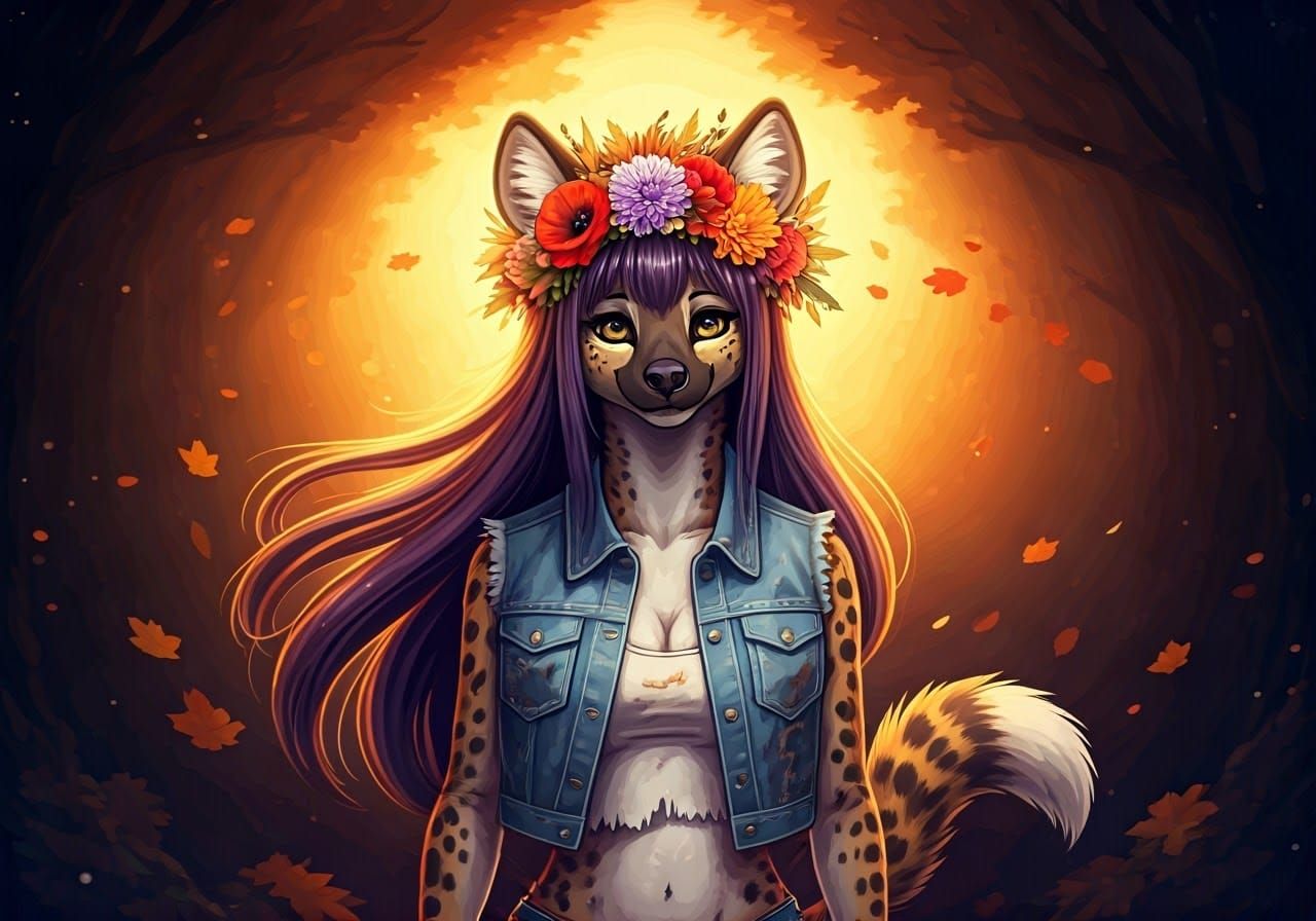 Regal Harvest Queen in Watercolor Floral Crown