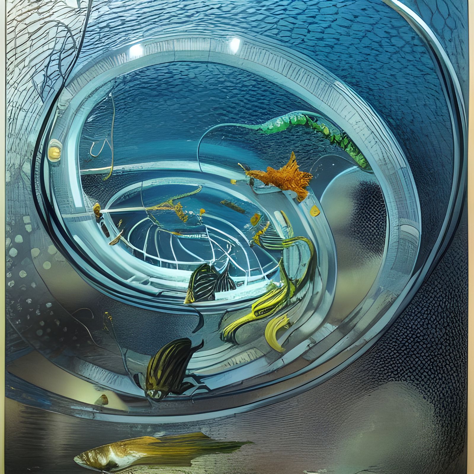 Detailed Undersea City with Aquatic Architecture