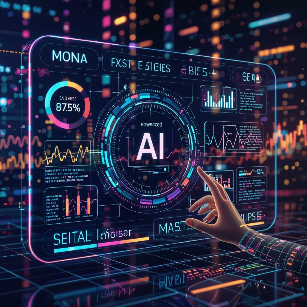 Futuristic UI with Vibrant Data Visualizations