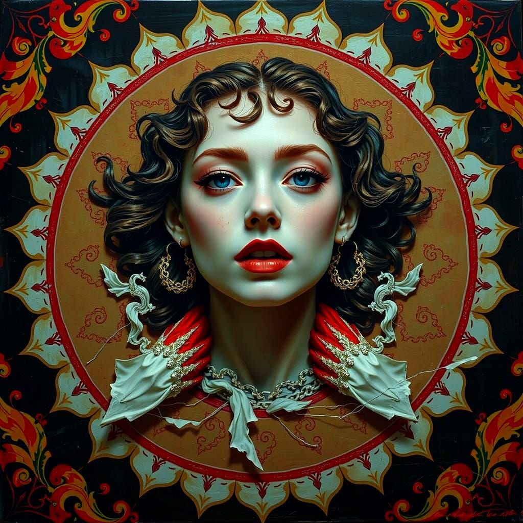 Abstract Swirls of Red and Crimson