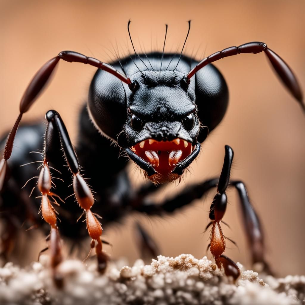 Intricate Details of a Fierce Macro Ant
