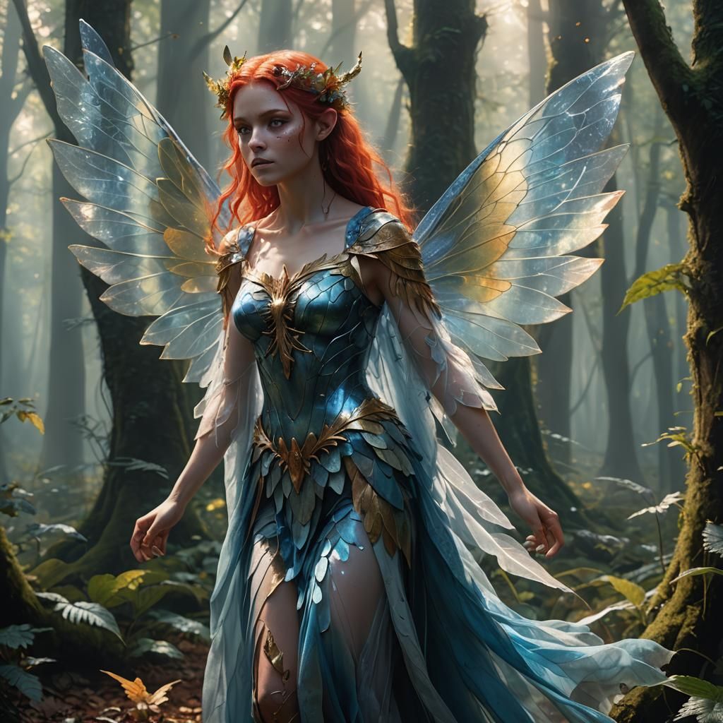 Mystical Fae in Forest: Fantasy Concept Art