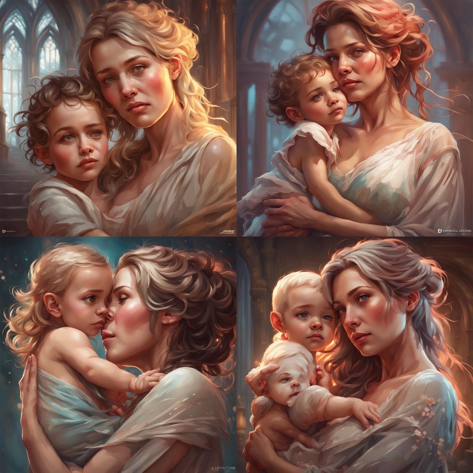 Loving Mother and Baby Portrait in 8K
