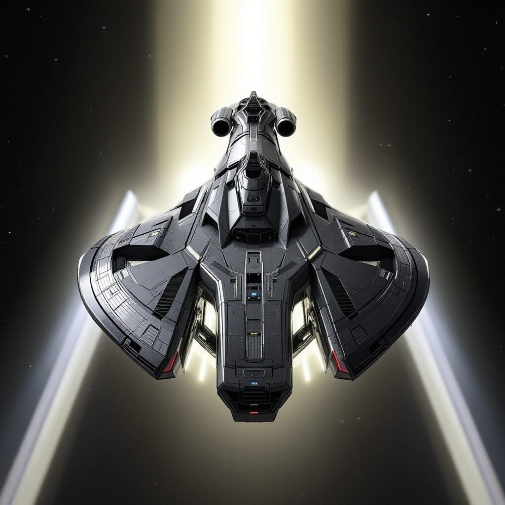 Hanari Class Starship Concept Art in Sleek, High-Tech Design