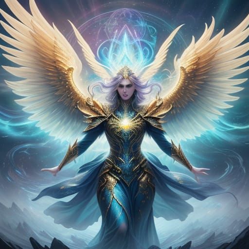 Celestial Angel Goddess Radiates Divine Light