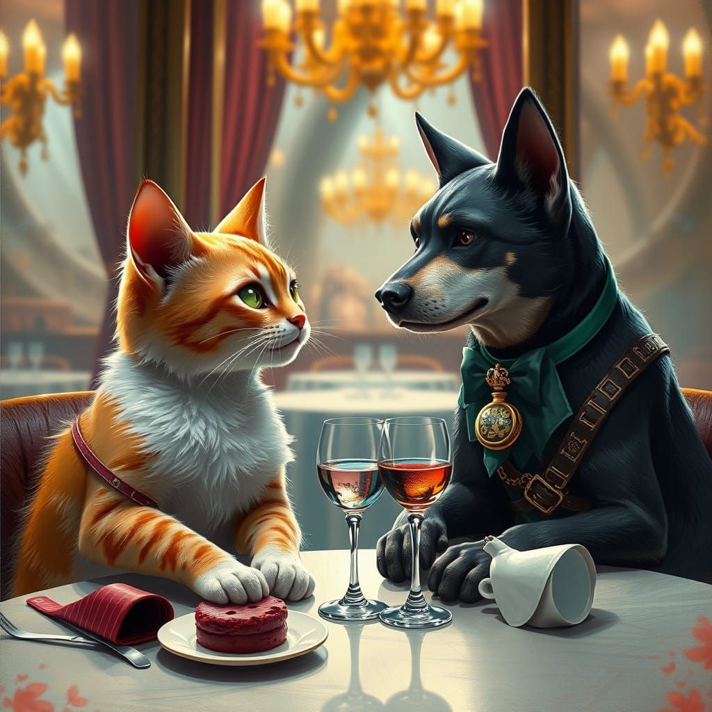 Fancy Feline Romance in a Fantastical Feast
