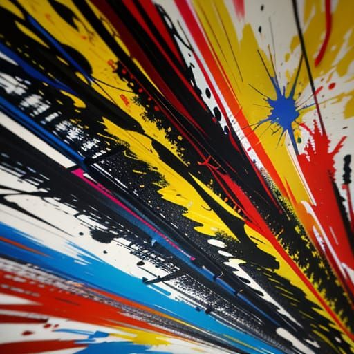 Vibrant Abstract Expressionism with Explosive Energy