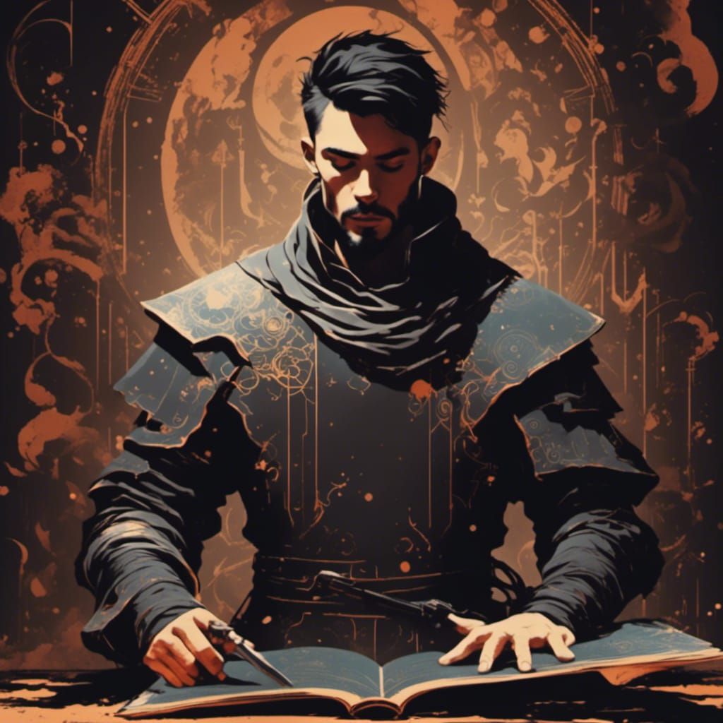 Glitchcore Book Cover: Medieval Blacksmith Silhouette