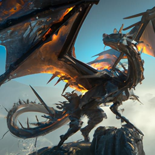 Fantastical Dragon in Detailed Matte Painting