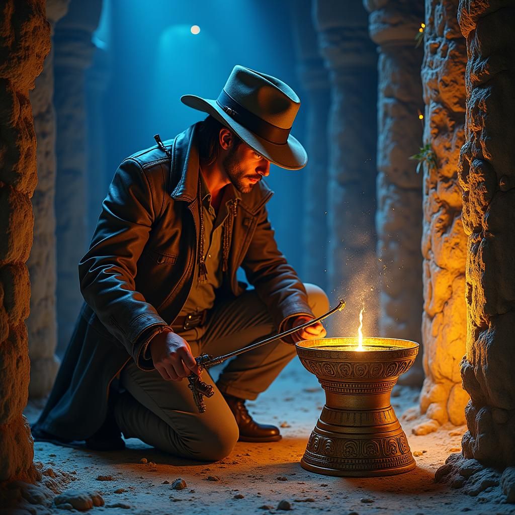 Female Adventurer and Arc in Ancient Tomb