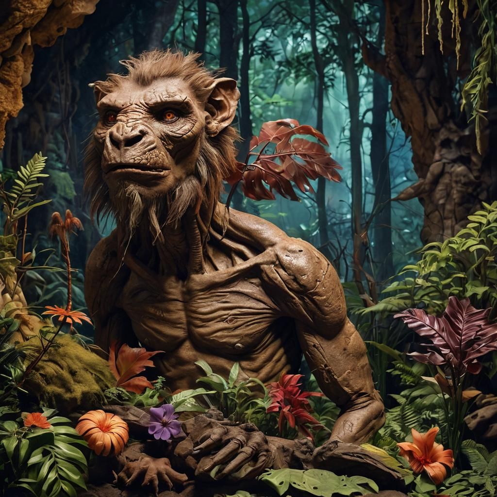 Extinct Humanoids Display: Anthropology Museum Diorama