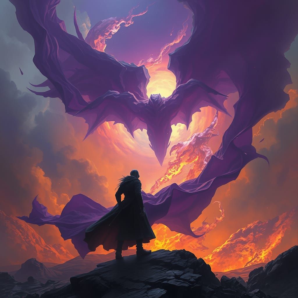 Cosmic Dream-Spirit Shapeshifts Through Fabric, Digital Art